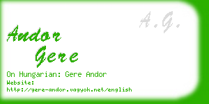 andor gere business card